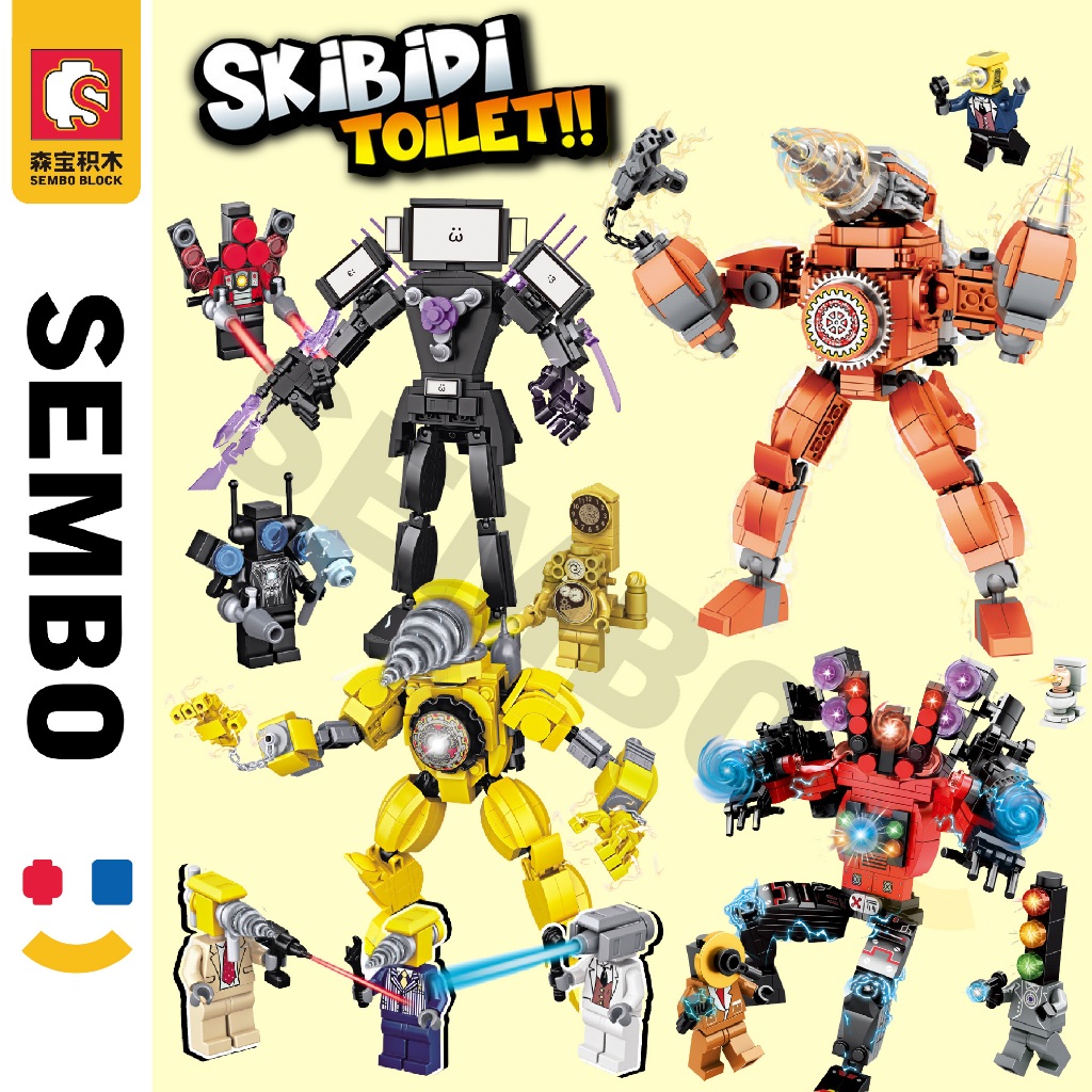 ตัวต่อ Skibidi Toilet titan 🚽 สกีบีดี้ ไททั่น 3313/3314/3316 ตัวใหญ่สูง 19cm-23cm งานคุณภาพดี [ 🚽มีของพร้อมส่ง🚽]