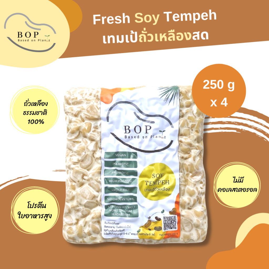 [1 กิโล] เทมเป้สด (Fresh Soy Tempeh) ✨ #เทมเป้พร้อมทาน โปรตีนสูง ขนาด 1Kg. #เจ #อาหารเจ