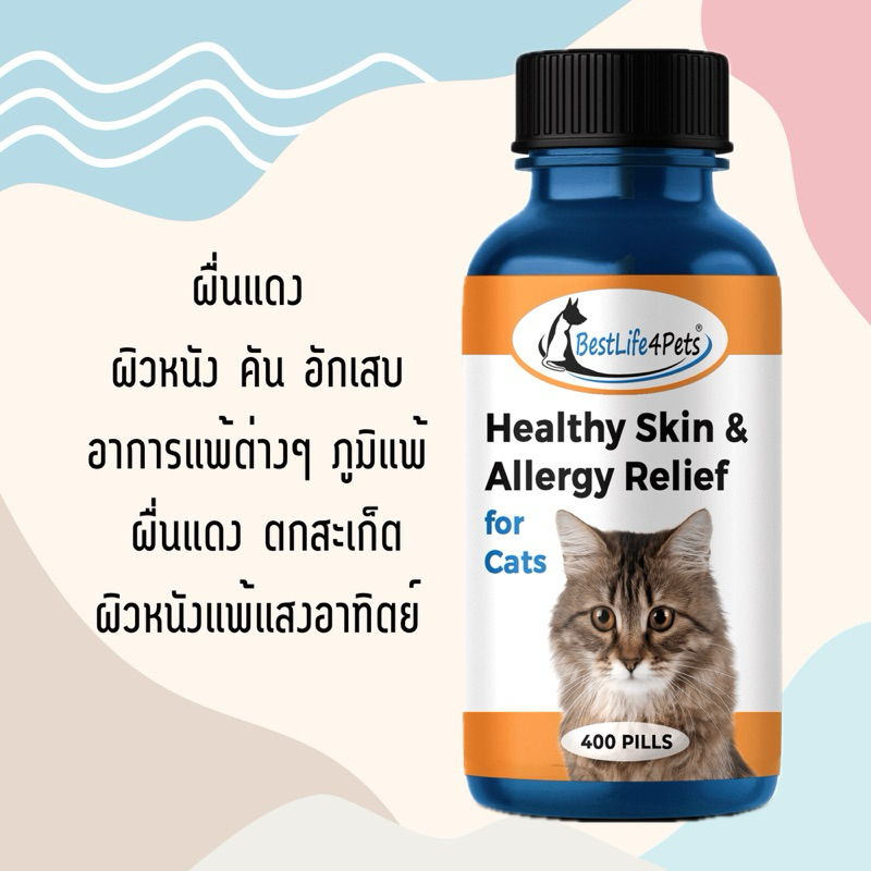 อาหารเสริม บำรุงผิวหนัง แพ้ คัน เกา ตกสะเก็ต แห้งแตก แสำหรับแมว