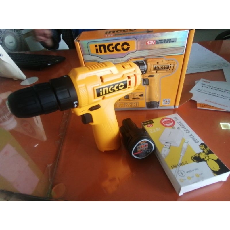 สว่านแบต: แบตเดี่ยว-12v(CDLI12428)_INGCO