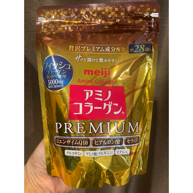 พร้อมส่ง ของแท้ นำเข้าเอง Meiji Amino Collagen Premium 28 วัน (สูตรพรีเมี่ยม-ซองทอง)