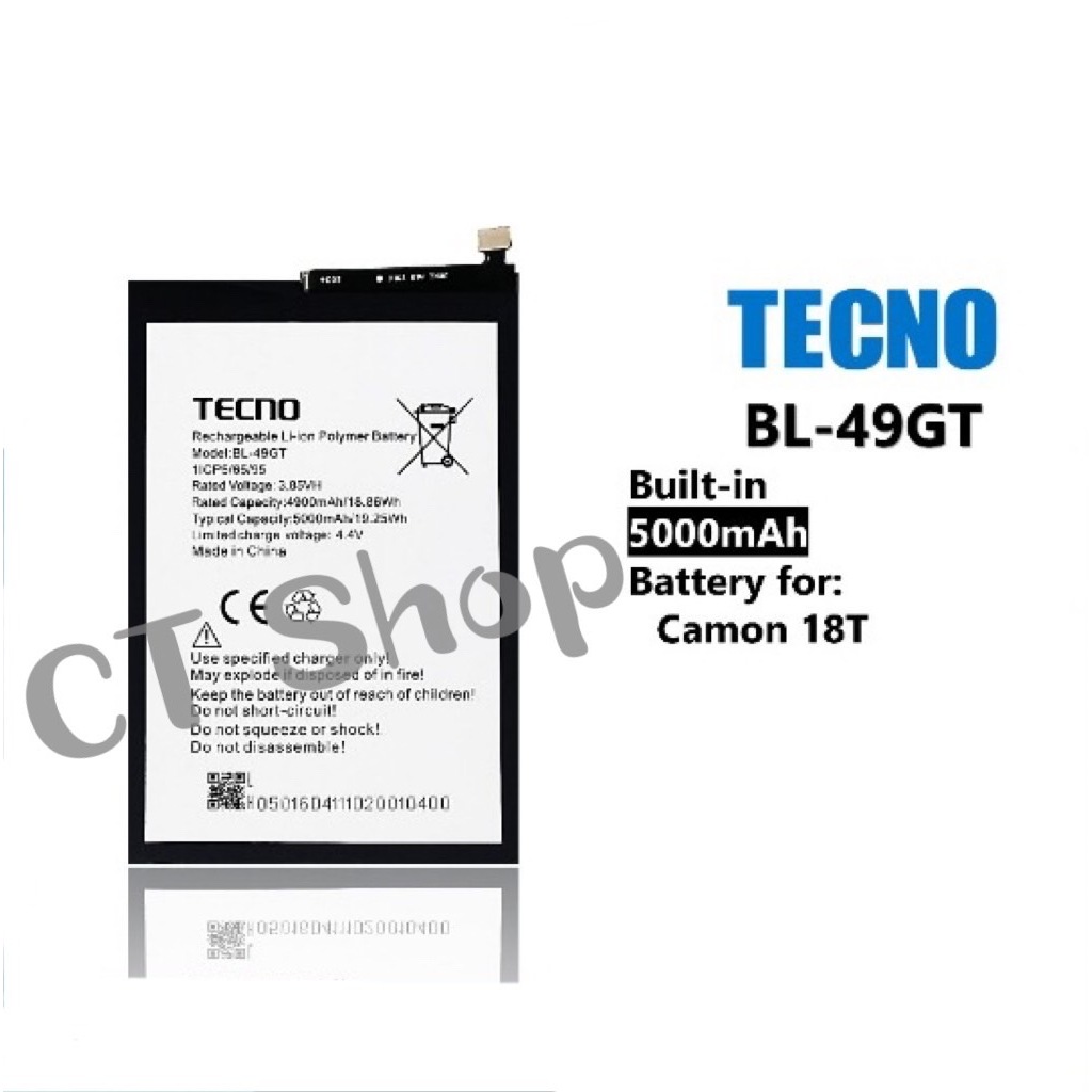 แบตเตอรี่ แท้ Tecno Camon 17 / CG6 / CG7 battery แบต BL-49GT 5000mAh +ไขควง+กาวติดแบต