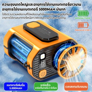พัดลมไฟฉาย camping พัดลมคาดเอว ลมแรง 100ระดับ วางบนโต๊ะ ถือได้ พัดลมพกพาไร้สาย พัดลมพกพา สําหรับฤดูร้อน พัดลมตั้งโต๊ะ