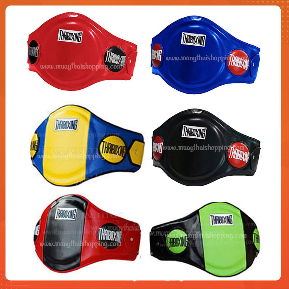 THAIBOXING เป้าป้องกันหน้าท้องหนังเทียม อุปกรณ์กีฬามวยไทย