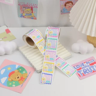 สติ๊กเกอร์ขอบคุณ สติ๊กเกอร์แปะกล่องแบบม้วน 250 ดวงต่อม้วน Collection5-9 (ล่าสุด) เคลือบ UV เนื้อเงา กันน้ำ 100%