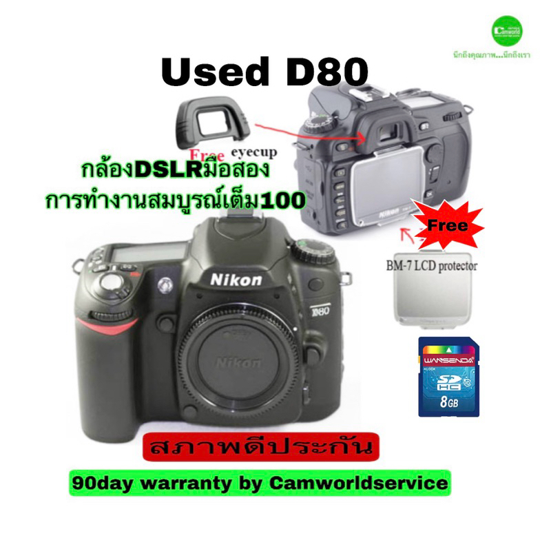 Nikon D80 10.2MP DSLR กล้องดิจิตอล สุดคุ้ม จอมอึดทน ไฟล์สวย RAW JPEG ใช้เรียนได้ แนวช่างภาพมืออาชีพ มือสมัครเล่น มือสอง