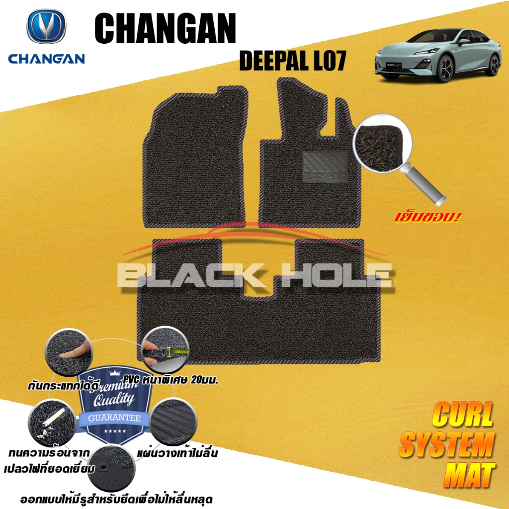 Changan deepal LO7 2023-ปัจจุบัน (ชุดห้องโดยสาร) พรมรถยนต์ไวนิลดักฝุ่น เย็บขอบ Blackhole