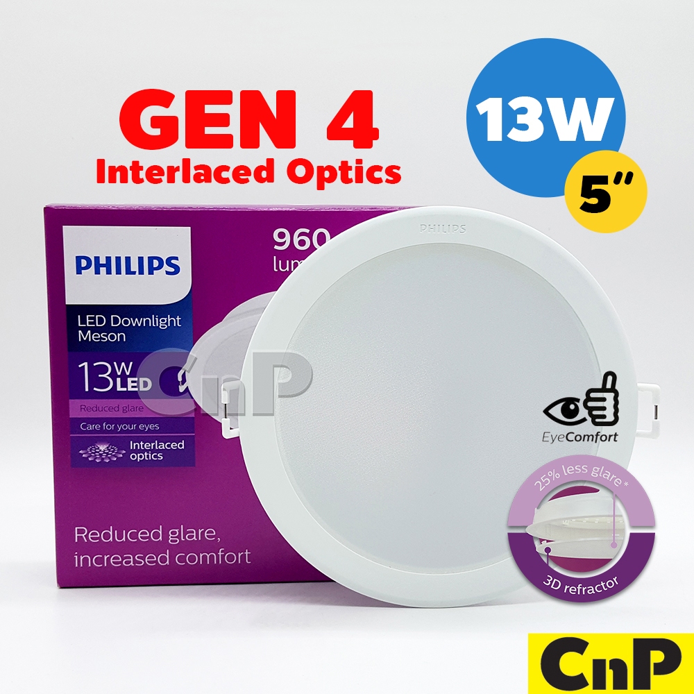 PHILIPS โคมไฟดาวน์ไลท์ ฝังฝ้า 5 นิ้ว (5") Panel LED 13W ฟิลิปส์ รุ่น MESON IO 59464