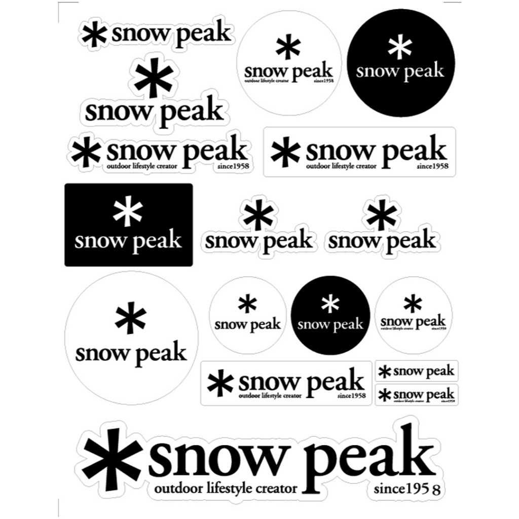 Snow peak สติ๊กเกอร์ PVC แคมป์ปิ้ง ไดคัท Sticker Camping ขนาด 22cm x 28cm จำนวน 1 ชื้น ติดกระเป๋า วัสดุผิวเรียบ อื่นๆ