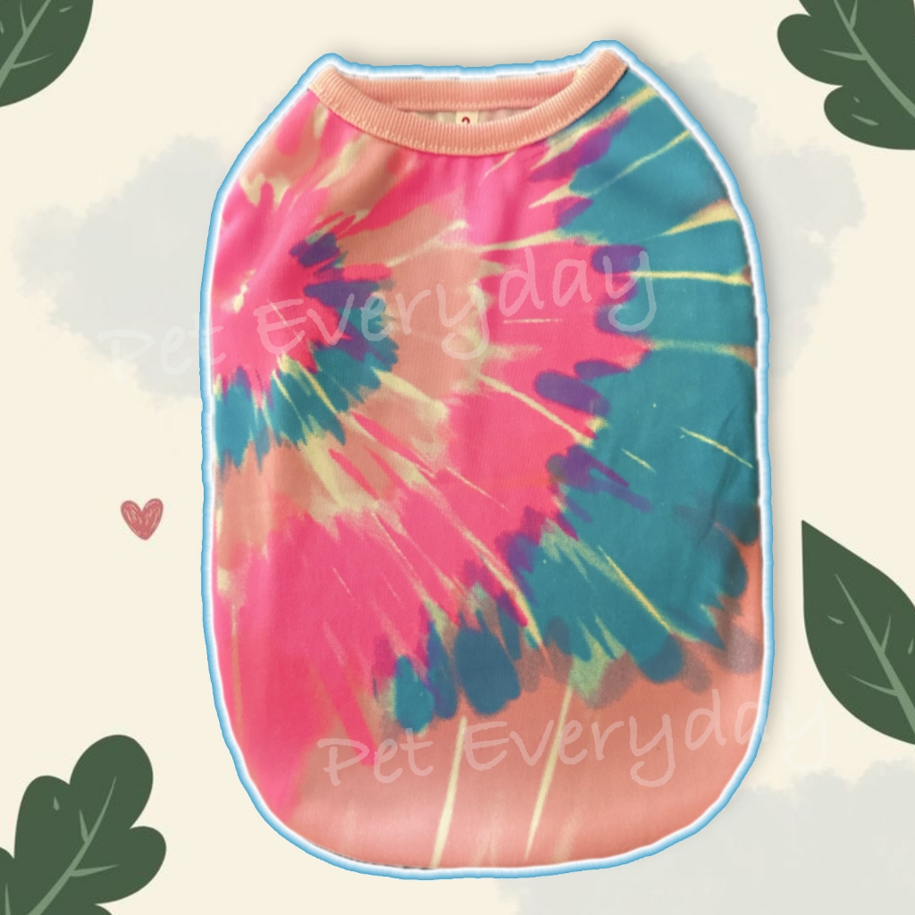 ส่งฟรี เสื้อมัดย้อม มีไซส์สุนัขพันธุ์ใหญ่ กล้ามsummer รูปที่ 6
