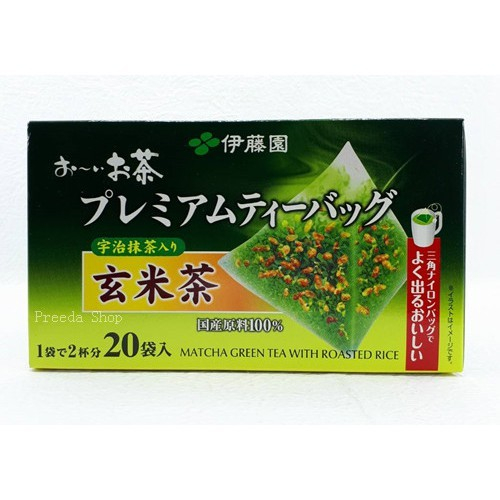 ชาเขียวข้าวคั่ว อิโตเอ็น Itoen Genmaicha Premium Green tea with Roasted Rice ชาเขียว จากญี่ปุ่น 46g.