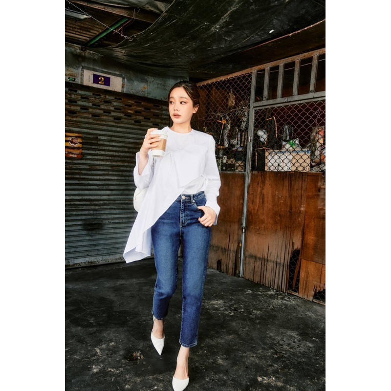 TBY JEANS by Beary All Day Anti-Bacteria กางเกงยีนส์ ทรงมัมเอวสูง รุ่น T3104