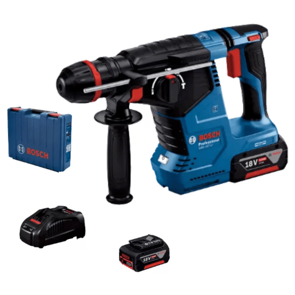BOSCH รุ่น GBH 187-LI One-chuck สว่านโรตารี่ไร้สาย 18V (พร้อมแบต2ก้อนและแท่นชาร์จ) 06119231K0
