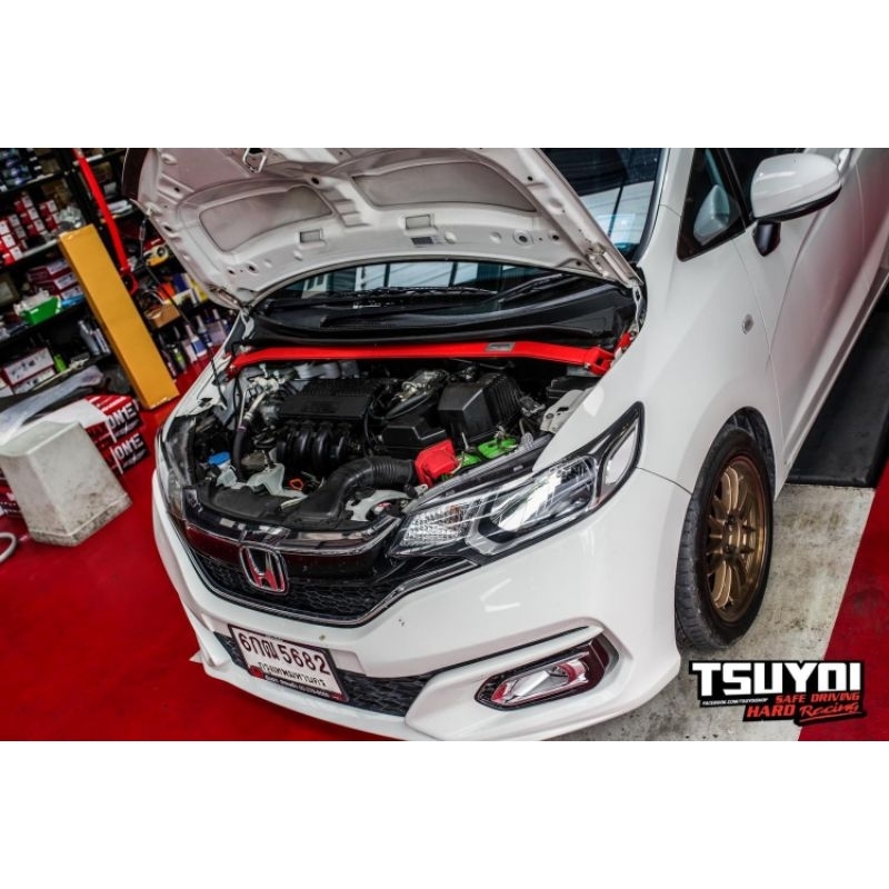 ค้ำโช้ค กันโครง หน้าบน TSUYOI แท้ ค้ำฝากระโปรง สเป็ค ตรงรุ่น Honda Jazz GK โช๊ค ทัสซิโย่ ฮอนด้า แจ๊ส เหล็กค้ำกันโครง