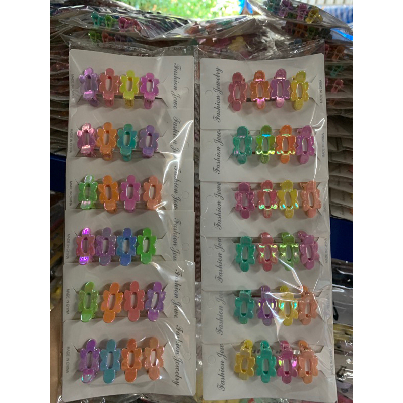 12 แผงกิ๊ฟติดผมขนาด3cm.สีสันสวยงามราคาส่ง A0124 - รูปที่ 3