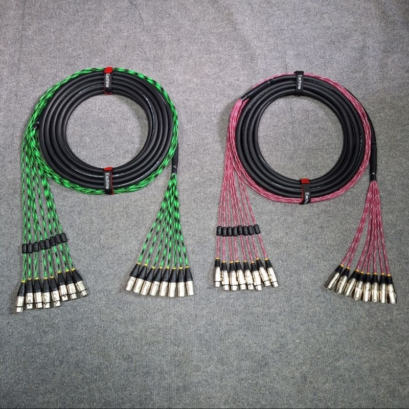 สายมัลติคอร์ชุดกลอง 8 คอร์ เข้ามิกซ์30เซน ไมค์2เมตร ถักสวยๆ LIDGE XLR ผู้8เมีย8 เลือกสีได้ หุ้มตัวกันสัญญาณรบกวน
