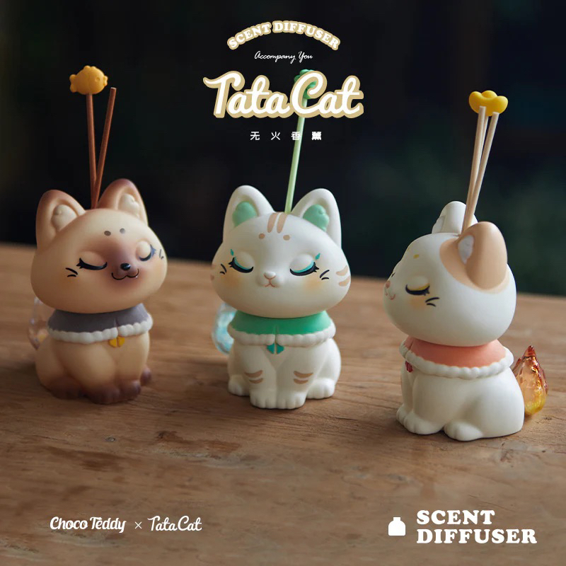 (กล่องสุ่มก้านน้ำหอมแมว)🐈Choco Teddy x Tata Cat • Xunxun Cat Searching for Smell Series ตุ๊กตาแมวตั้งโต๊ะมีกลิ่น
