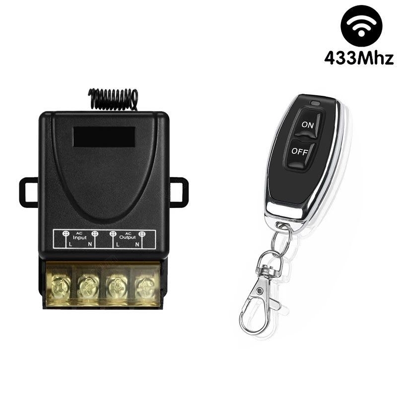 สวิตช์รีโมทคอนโทรลไร้สายกำลังสูง,433MHz AC 110V/220V/230V/240V 30A 1Ch เครื่องส่งสัญญาณรับรีเลย์/โคมไฟ/ปั๊มน้ำเปิดปิด