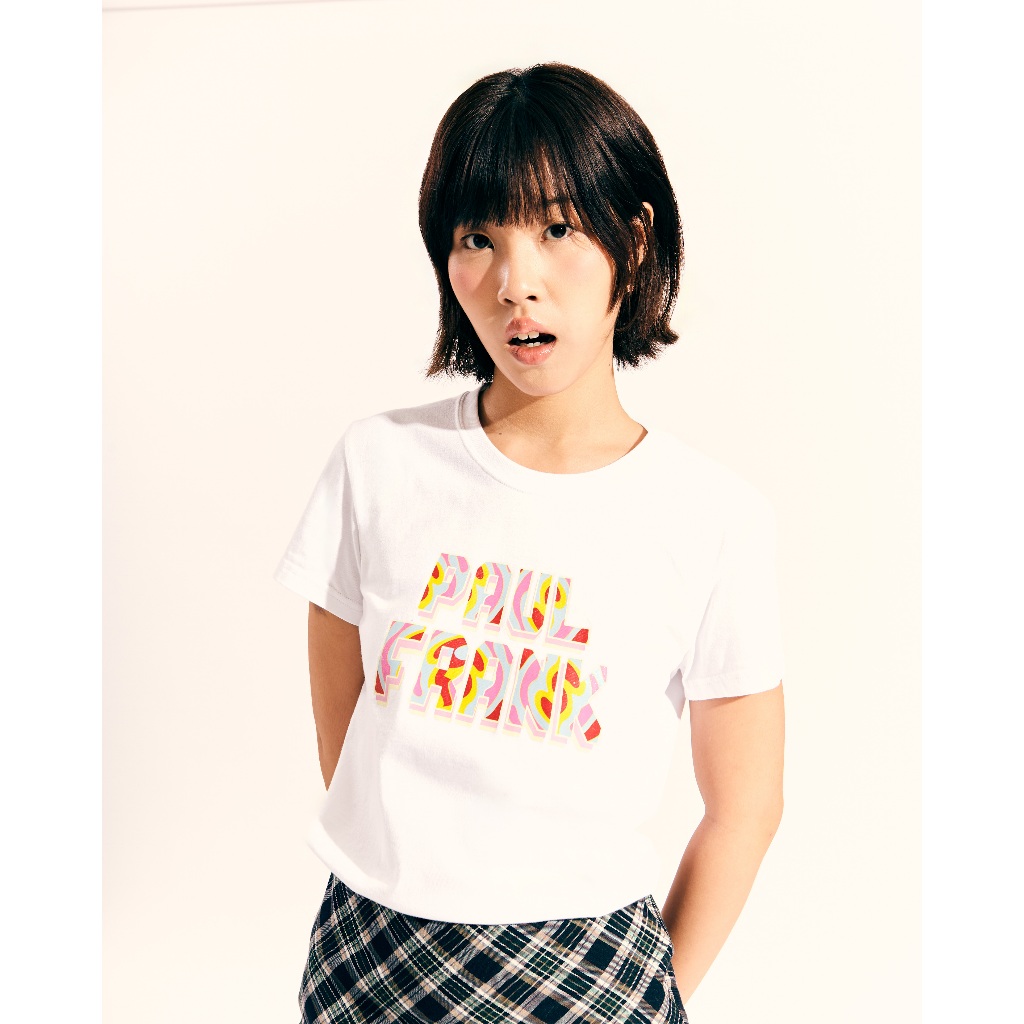 PAUL FRANK เสื้อยืดผู้หญิง LOGO FONT DEEP COLORFUL SS TEE