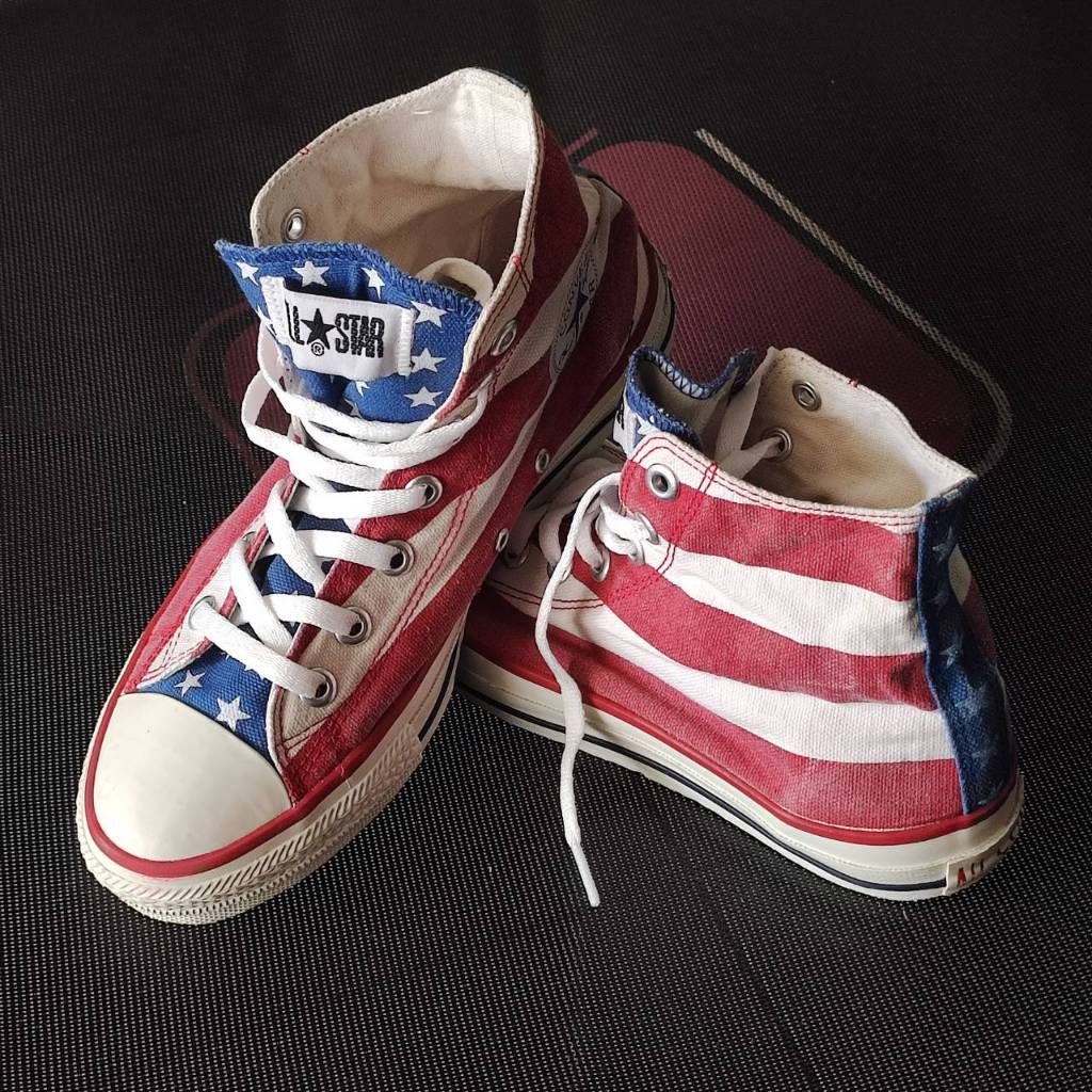 รองเท้าผ้าใบ Converse Aii star ลายธงชาติ USA มือสอง สภาพดี สะอาด