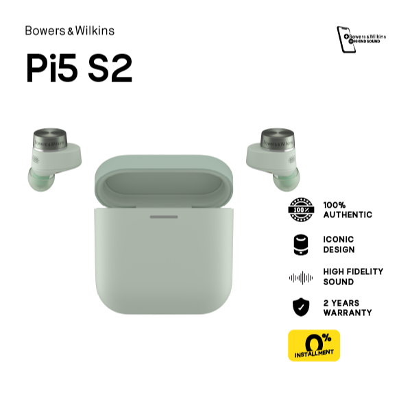 Bowers&amp;Wilkins (B&amp;W) Pi5 S2 True Wireless In ear หูฟังไร้สาย มีระบบตัดเสียงรบกวน กันน้ำ