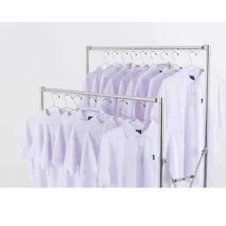 KOWAHOMEWARE CL002 ราวตากผ้าสแตนเลส 304 ราวคู่พับเก็บได้มีที่ล็อกไม้แขวนเสื้้อ 44 ชิ้น ล้อเลื่อน4ล้อ
