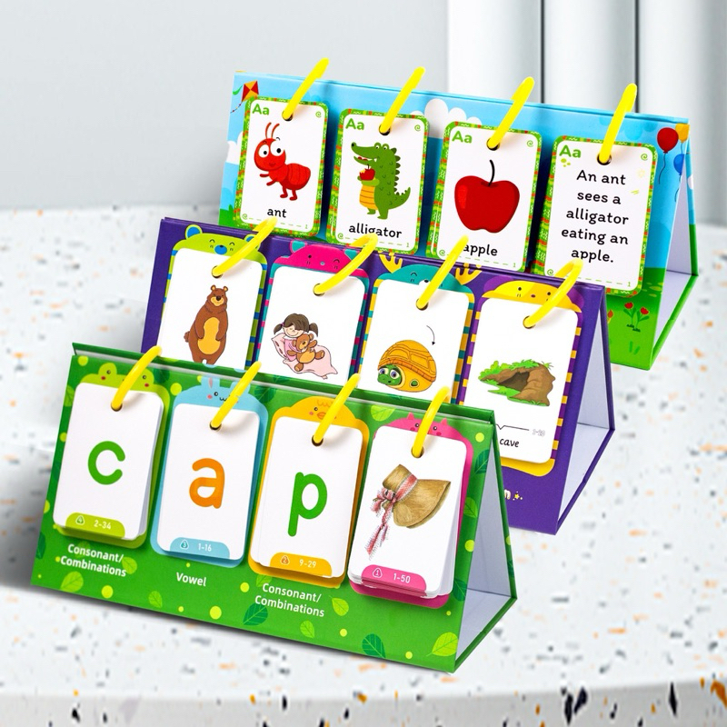 Phonics Flashcards คำสะกดปฏิทินตั้งโต๊ะ, flip Card เพื่อการเรียนรู้ภาษาอังกฤษของเล่นเพื่อการศึกษาการสร้างคำศัพท์