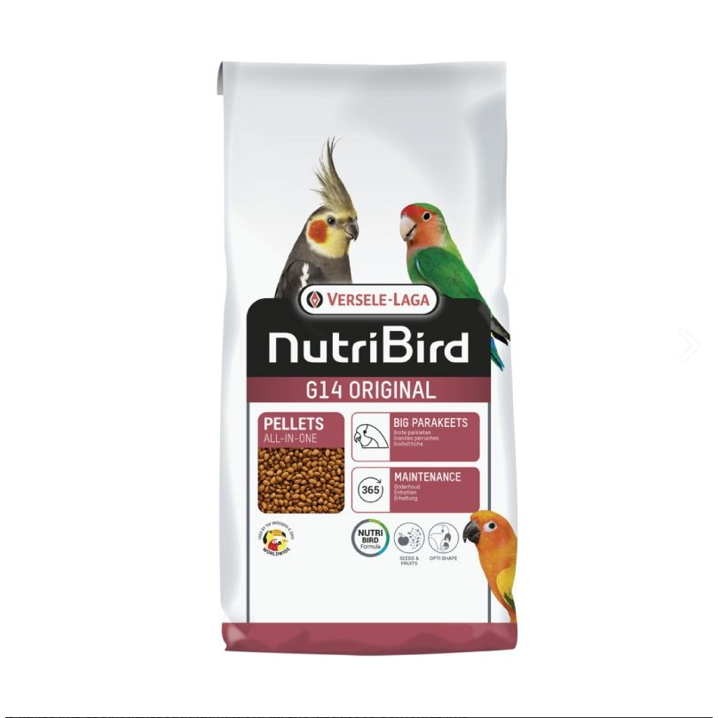 Nutribird G14 (ถุงแพ็กเกจ 1 kg.) Tropical Original  อาหารนกแก้วขนาดกลางทุกสายพันธุ์