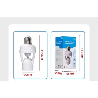 ขั้วหลอดไฟเซ็นเซอร์ 220V/AC E27 ตรวจจับการเคลื่อนไหว