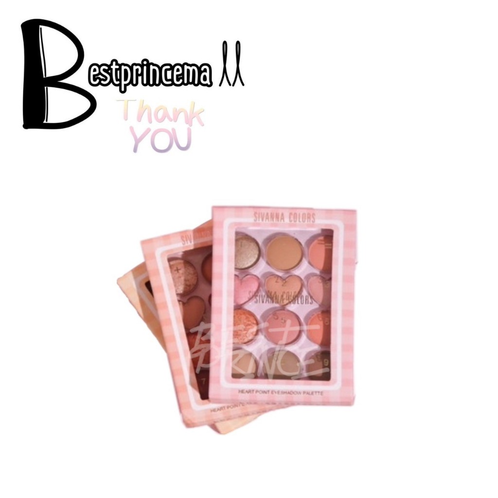 **HF160** Sivanna Colors Heart Point eyeshadow สิวันน่า คัลเลอร์ ฮาร์ท พอยท์ อายแซโดว์ พาเลท พาเลททาตาวิ้งวับ หัวใจ