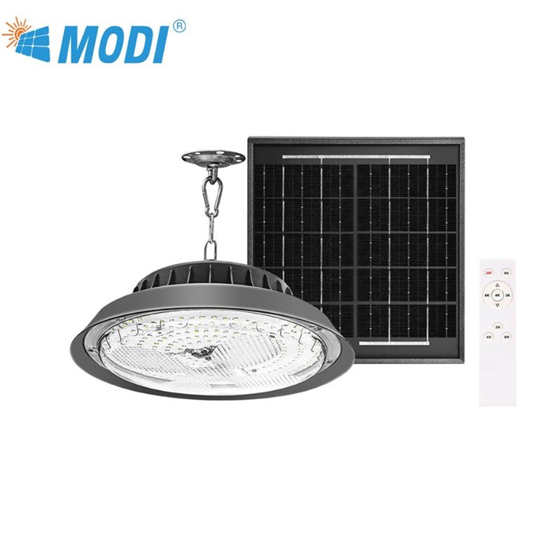 MODI โคมไฟโซล่าเซลล์ Highbay รุ่น100W (แสง : ขาว/คูลไวท์ /เหลือง) รีโมทคอนโทรล สาย7M IP65