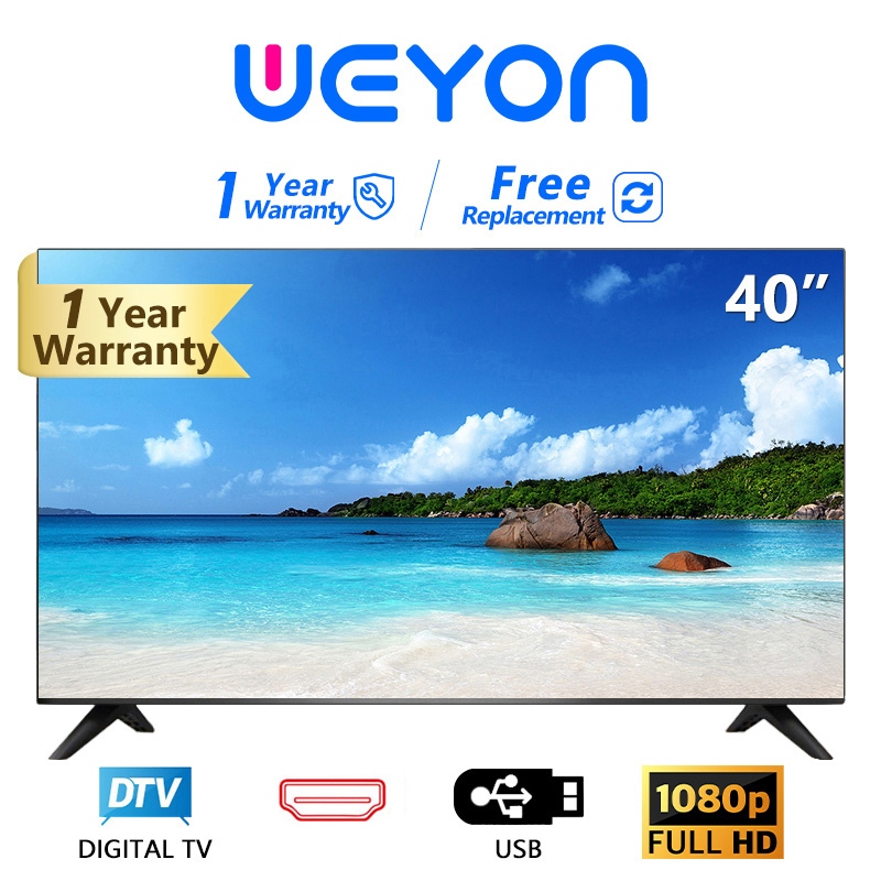 ถูกที่สุด WEYON ทีวีดิจิตอล 40 นิ้ว Full HD LED Digital TV (รุ่น W-40 ทีวีจอแบน) ไม่ต้องใช้กล่องทีวี 40'' โทรทัศน์