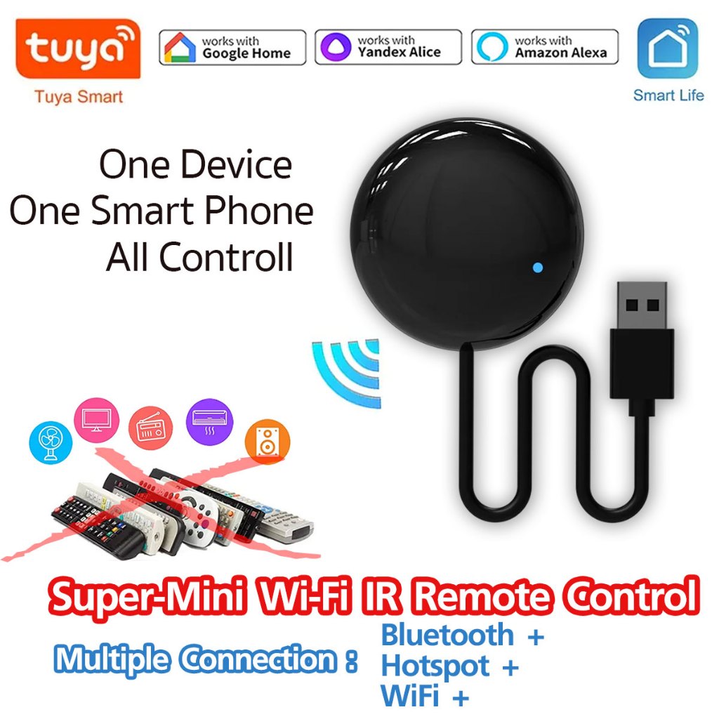 Tuya IR Remote รุ่น S18 รีโมทอัจฉริยะ เปิดแอร์ ปิดทีวี ผ่านมือถือทั่วโลก รองรับ Google Home, Siri