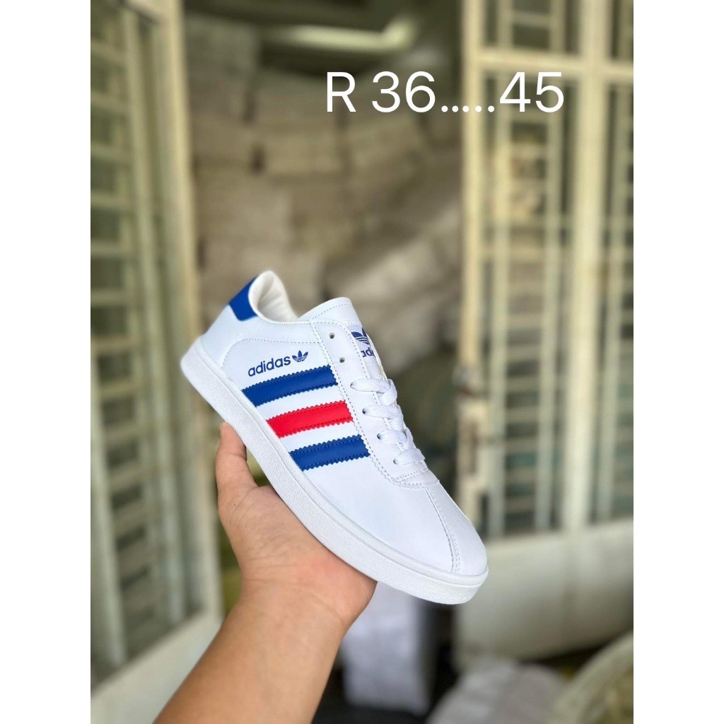 รองเท้าผ้าใบหนัง ใส่ได้ทั้งชายและหญิง (รับประกันสินค้าตรงปก) ไซส์.36-45 มี 6 สี V38B100 - รูปที่ 4