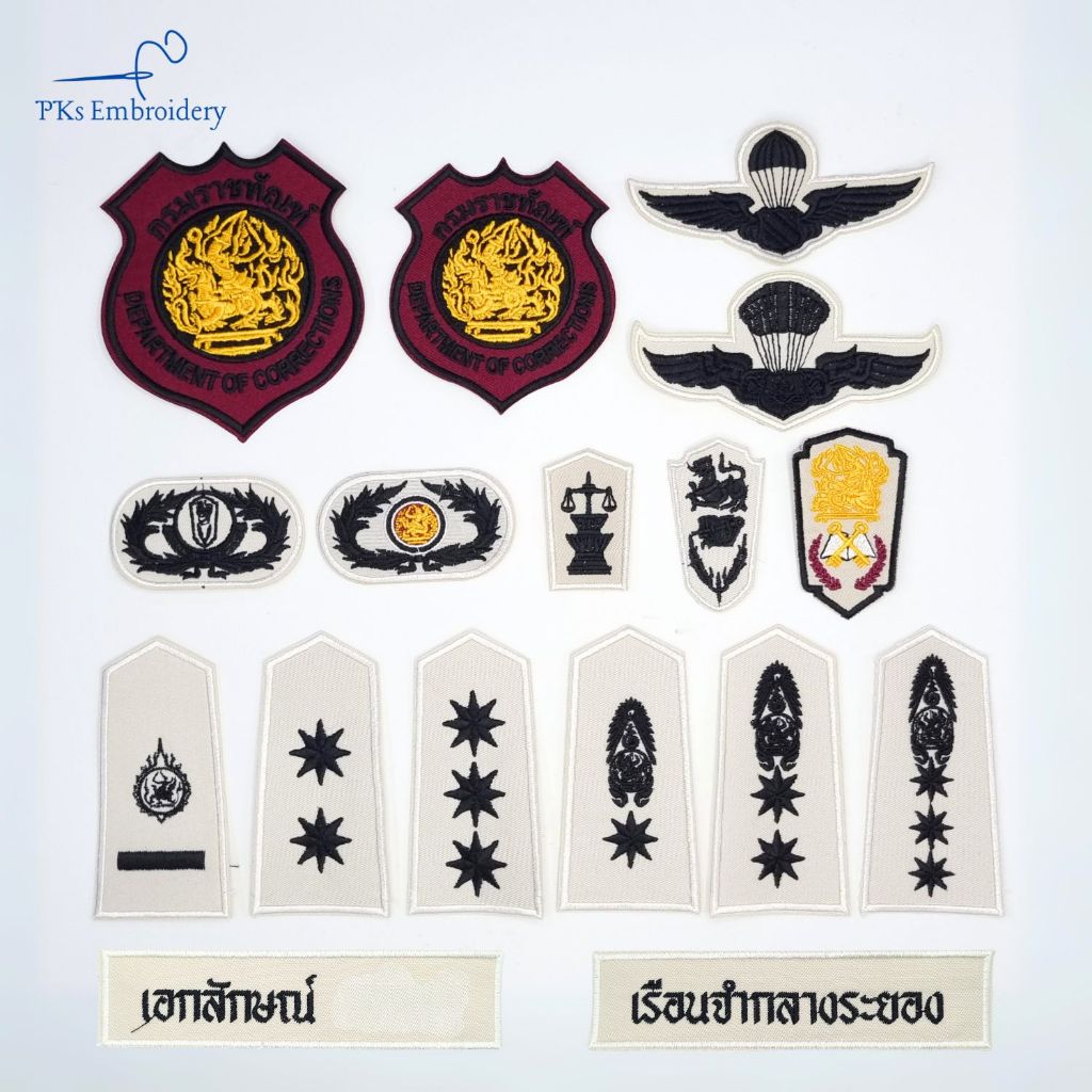 อาร์ม เครื่องหมาย อินทรธนู กรมราชทัณฑ์ ชุดสีกากี