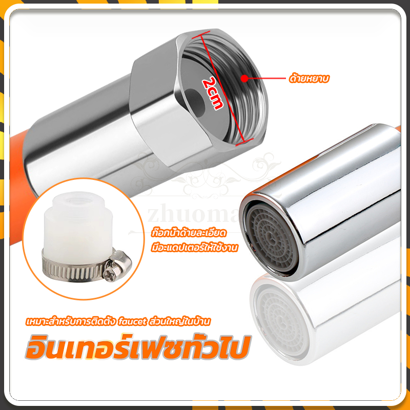 ท่อต่อก็อกน้ำ ช่วยลดการกระเด็นของน้ำ หมุนปรับได้ 360 องศา สายพับได้ งอได้ Pipe For Faucet Bendable ราคา ถูกที่สุด ดีลบีเคเค แกลเลอรีภาพที่ 6
