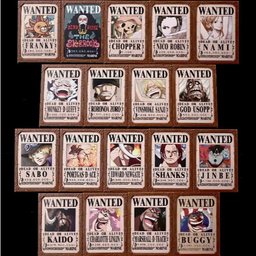 กรอบรูปตั้งโต๊ะวันพีช One Piece Pirates 18 Pirates Wanted(สินค้าพร้อมส่ง)