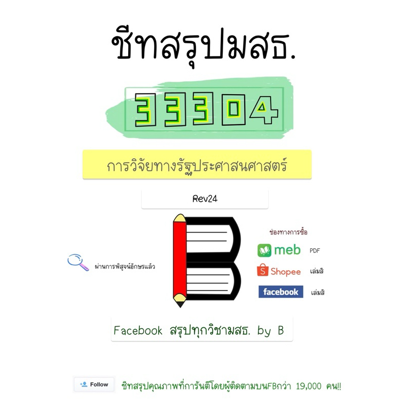 สรุป 33304 การวิจัยทางรัฐประศาสนศาสตร์ มสธ.