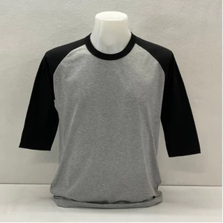 เสื้อสโลปแขนสามส่วนแนววินเทจผ้าท้อปดรายแขนสลับสีทูโทนมีหลายไซร์ใส่ใด้ทั้งชายหญิง