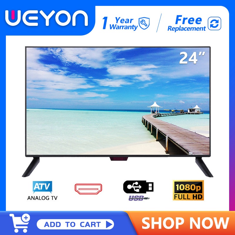 【Full HD】WEYON ทีวี 24 นิ้ว LED TV(รุ่น J24B ทีวีจอแบน) 24'' โทรทัศน์