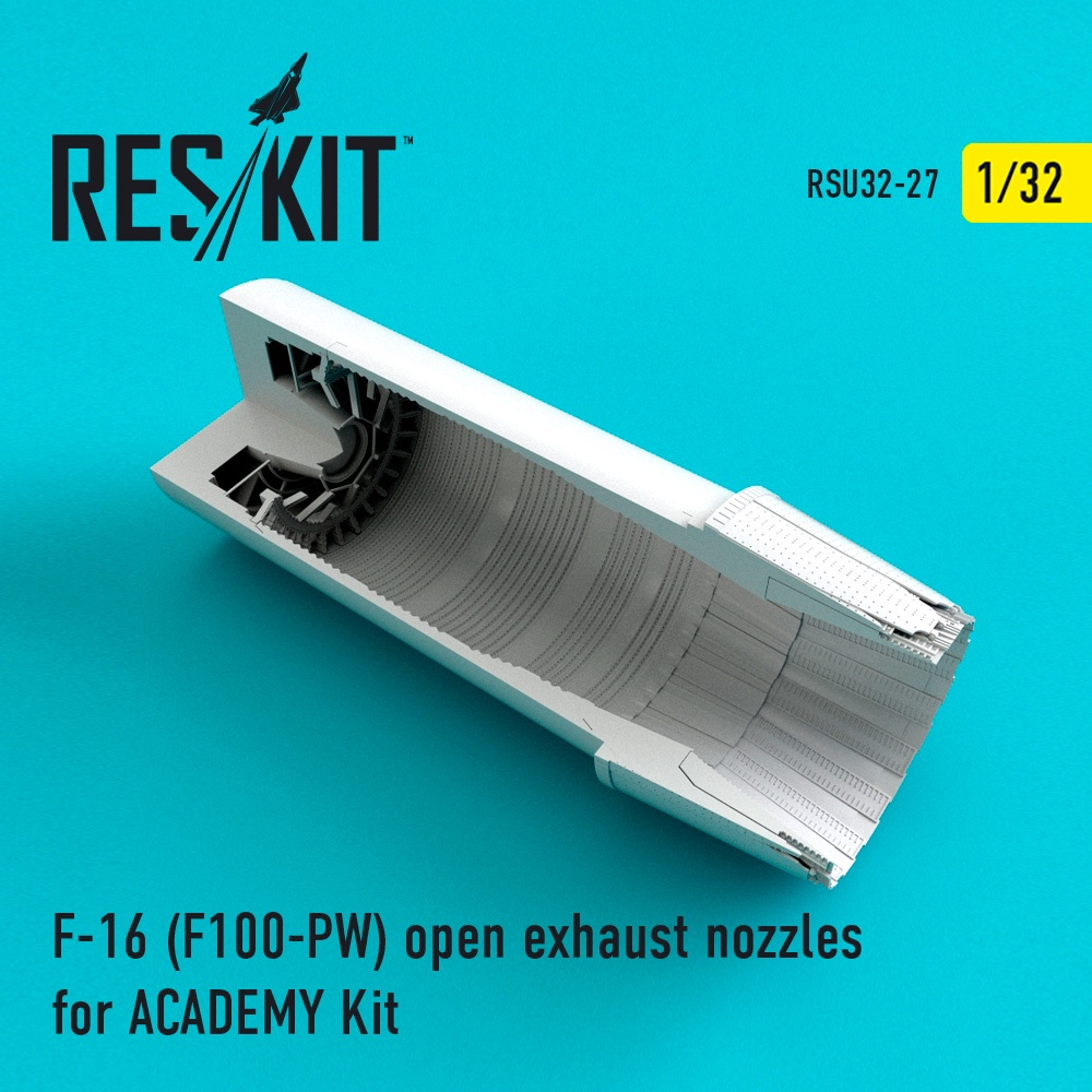 RSU32-0027 F-16 (F100-PW) open exhaust nozzles for ACADEMY Kit (1/32)