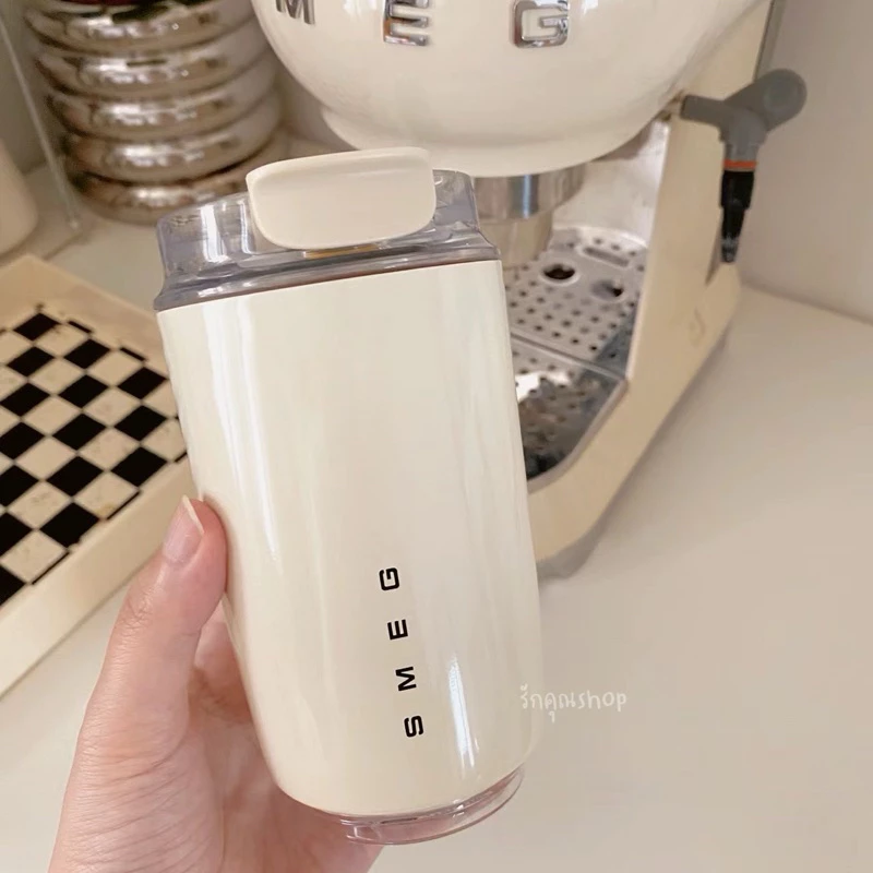 SMEG พร้อมส่งจากไทย แก้ว แก้วกาแฟ สแตนเลส 304 กันความร้อน สไตล์วินเทจ 240 ml แบบพกพา สำหรับรถยนต์