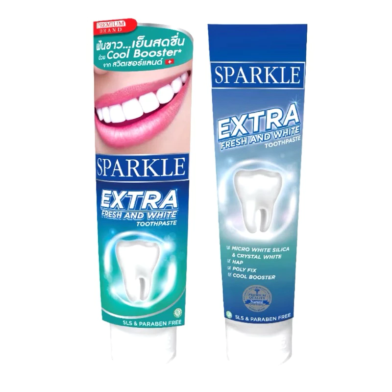 ❎EXP.01/27 | SPARKLE ยาสีฟัน สปาร์คเคิล สูตร Extra Fresh & White Toothpaste 100g. ฟันขาว เย็นสดชื่น