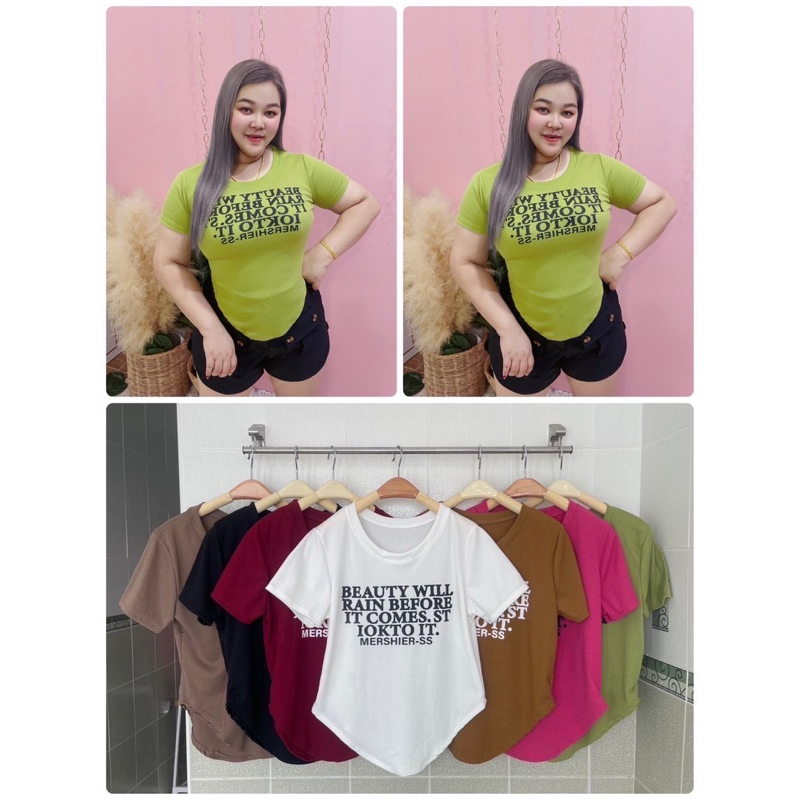 ✅ถูกที่สุด เสื้อสาวอวบ อก36-46 สดรีนลาย เอววีใส่แล้วดูมีเอว💕 (A51) - รูปที่ 6