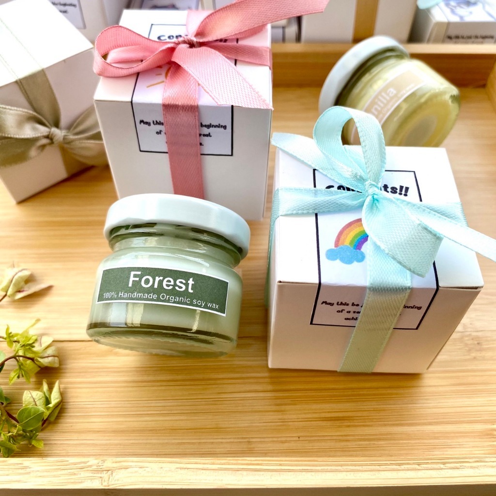 เทียนหอม SoyWax ออแกนิคแท้100% Handmade ของขวัญปัจฉิม ของที่ระลึก ของขวัญ ของชำร่วย Soy Wax