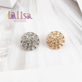 กระดุมโลหะรอบนูนทอง กระดุมTweed เสื้อแจ็คเก็ต เสื้อกันหนาว ตกแต่งเสื้อผ้า Alloy button (A-1-G-MS-15)