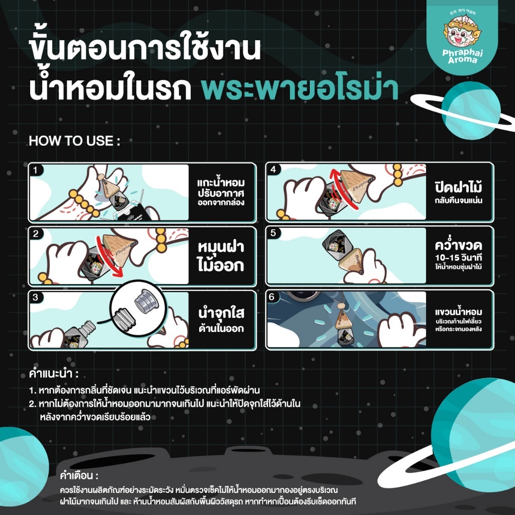 Phraphai Aroma น้ำหอมรถยนต์ ปรับอากาศ หอมสดชื่นยาวนาน น้ำหอมปรับอากาศ พระพายอโรม่า สินค้าแบรนด์แท้ รูปที่ 2
