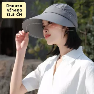 หมวกกันยูวี แคดดี้ปีกกว้าง ใส่ครึ่งใบได้ UV Protection Hat ปรับรอบหมวกได้ ปีกกว้าง 13.5 CM รุ่น K