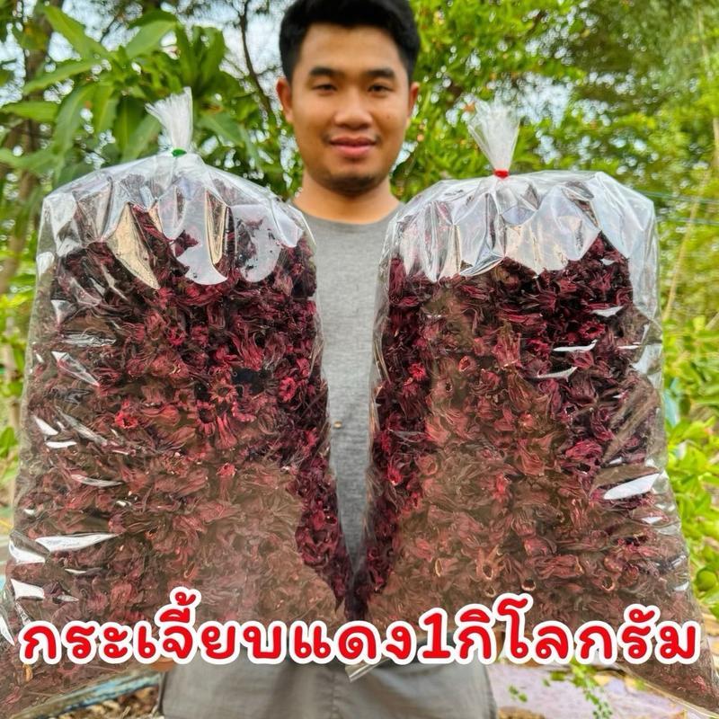 กระเจี๊ยบไทยแห้ง 1กิโลกรัม ดอกใหญ่ สีสวย แดงแป้ด เปรี้ยวจี้ดของใหม่ ปลอดสาร คุณภาพดี ส่งของทุกวัน