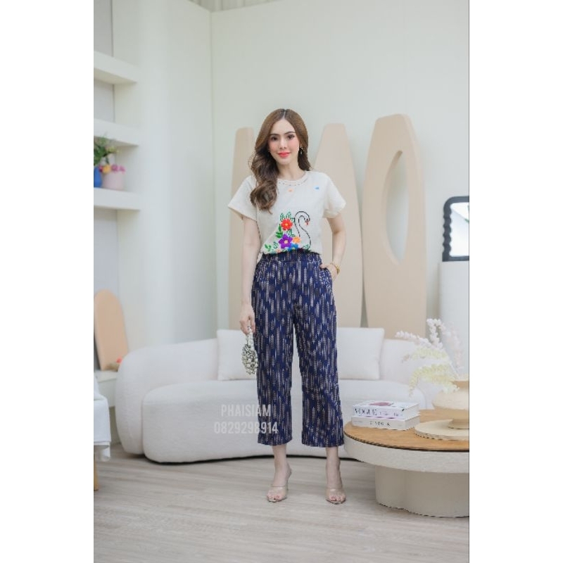 กางเกงผ้าฝ้ายพิมพ์ลายเชียงใหม่ 5 ส่วน - รูปที่ 7